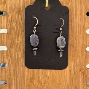 Elegant Bluish Gray Dangle Earrings